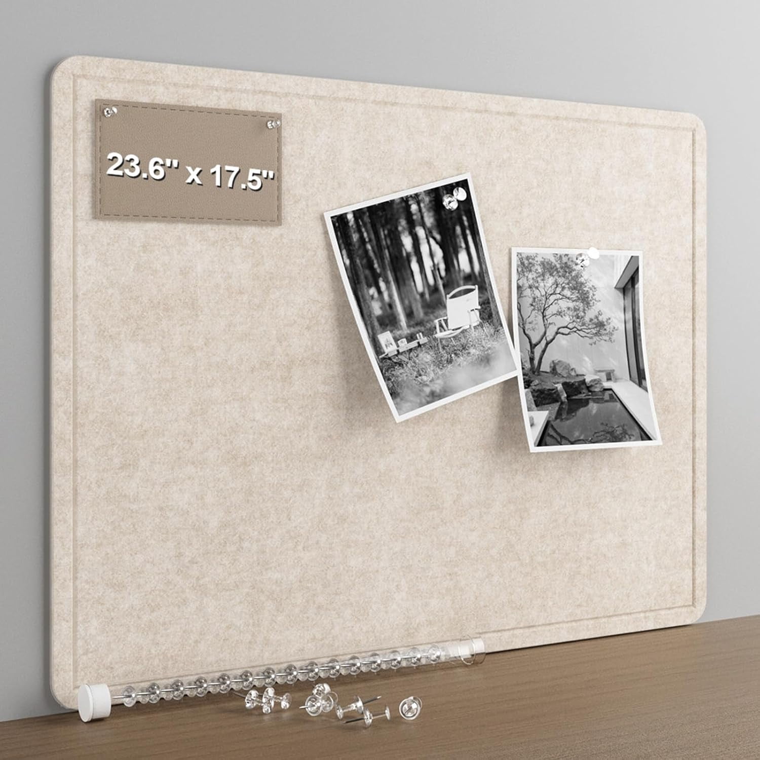 Large Felt Bulletin Board for Wall, 24"x18" Frameless Picture Board, Soft Cork Office, Home Planning & Office Wall Decor, Easy Install Pin