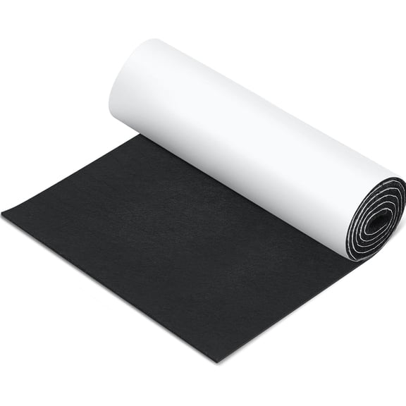 Large Felt Furniture Pads 12 x 60 Inch Non Slip Self Adhesive Heavy Duty Cuttable Strip Roll Sheet Tape for Protecting Hardwood Floors Chair Wall, Black