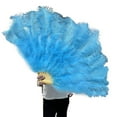 thumbnail image 1 of Large Femina Feather Fan Costume Folding Hand Fan Decorative FoldingFan Feather Fan Feather Fans for Burlesque, 1 of 7