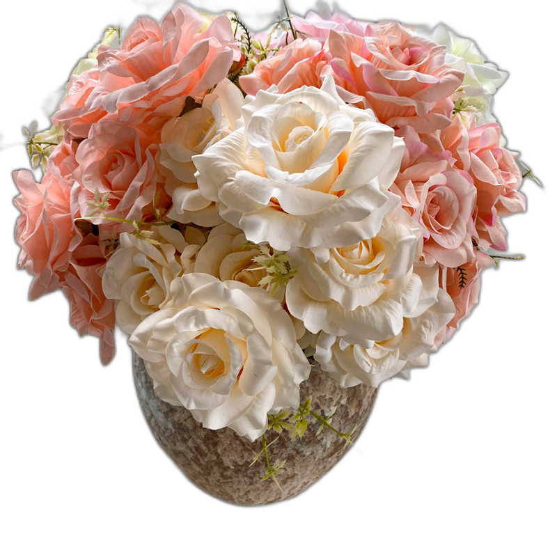 Large Fengyan rose artificial simulation flower living room Green planting potted fake flowers