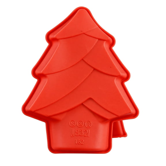Large Festive Christmas Tree Silicone Mold, Holiday Tree Cake Biscuit Pudding Chocolate Baking Pan, Heat Resistant Non-Stick DIY Decorating Tool