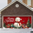 thumbnail image 1 of Large Festive Holiday Garage Door Banner Outdoor Welcome Sign Featuring Santa Sleigh Reindeer Snowman Design For Front Porch Season, 1 of 5