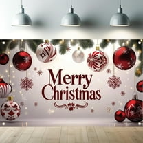 Large Festive Merry Christmas Banner 59x35 Inch Red Outdoor Yard Sign For Home Decoration Indoor Party Photo Booth