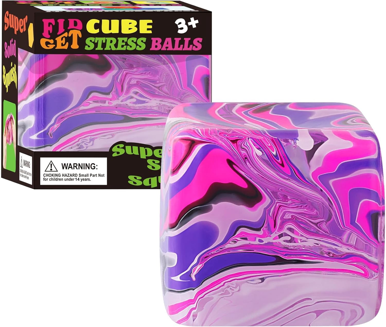 Large Fidget Toys Squishy Stress Cube - Giant Ice Cube Sensory Ball ...