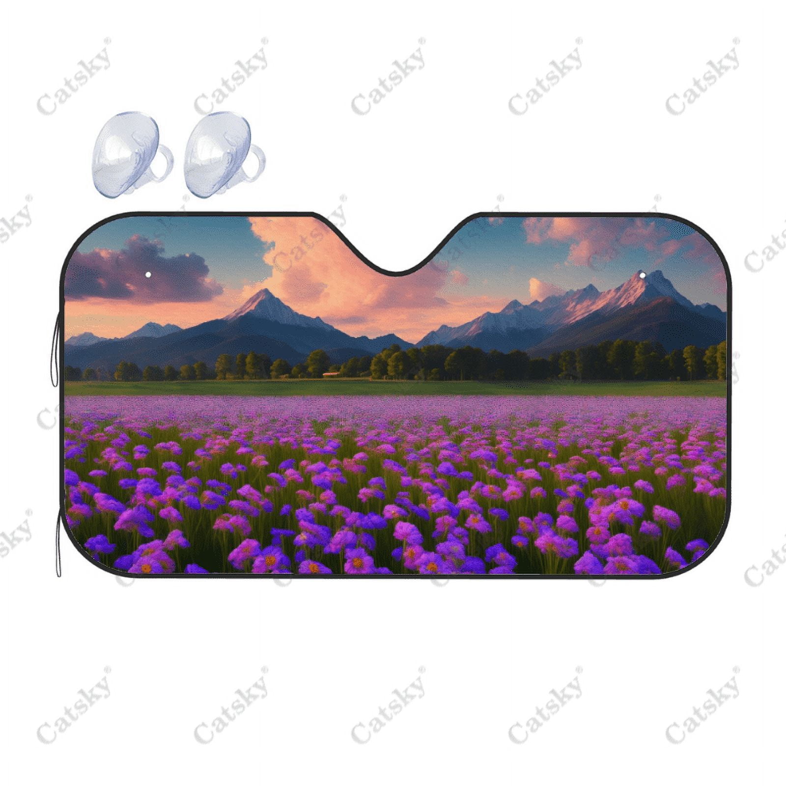 Large Field Of Colourful Flowers Car Windshield Cover Sun Shade