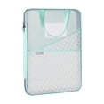 thumbnail image 1 of Large File Pouch, Tyeign Mesh Zipper Pouch Bag Transparent Exams Stationery Holder Storage Bag File Bag Large Capacity Pencil Pouch Office Supplies Paper Pouches for Files Document Bag Safe Mint Green, 1 of 9