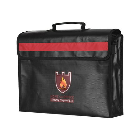 Large Fireproof and Waterproof Document Bag - Non-itchy Silicone Coated Fiberglass with Shoulder Strap and Handle, Safe Storage Pouch for Cash, Files, and More