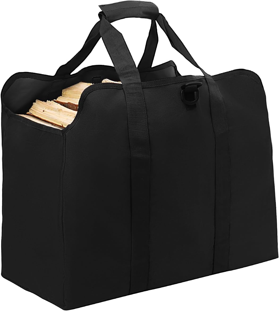 Large Firewood Carrier Bag with Handles Waxed Canvas Log Carrier Tote