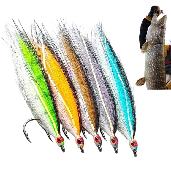 Large Fish Lure Set, Realistic Artificial Baits for Salmon, Sea Bass, Trout & Barracuda, Freshwater & Saltwater Fishing Tackle(RL Mix corlor 5 PCS)