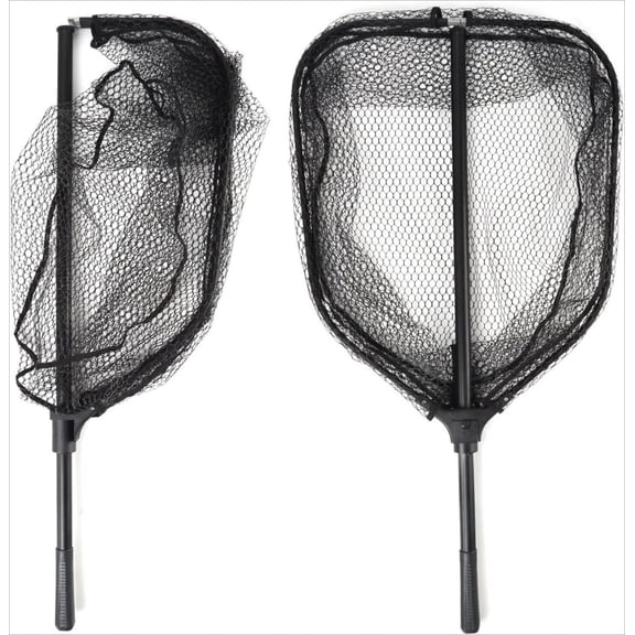 Large Fishing Net with Handle Collapsible Fish Landing with Extendable Handle Knotless Nylon Fishing Safe Fish Net Durable Telescopic Dip Foldable