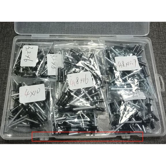 Large Flange Blind Rivets, 240PCS Aluminum Blind Rivets w/ 8 Sizes, for Box/Tube