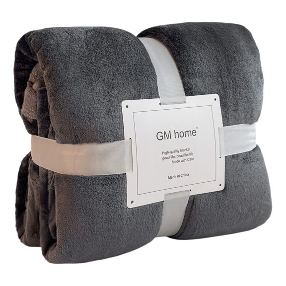 Large Flannel Fleece Throw Blanket BA, 39.3x47.2 Inch Cozy Lightweight Thick Blanket, Airline or Car Blanket with Ribbons and Cards, High Quality for Summer Road Trips or Home