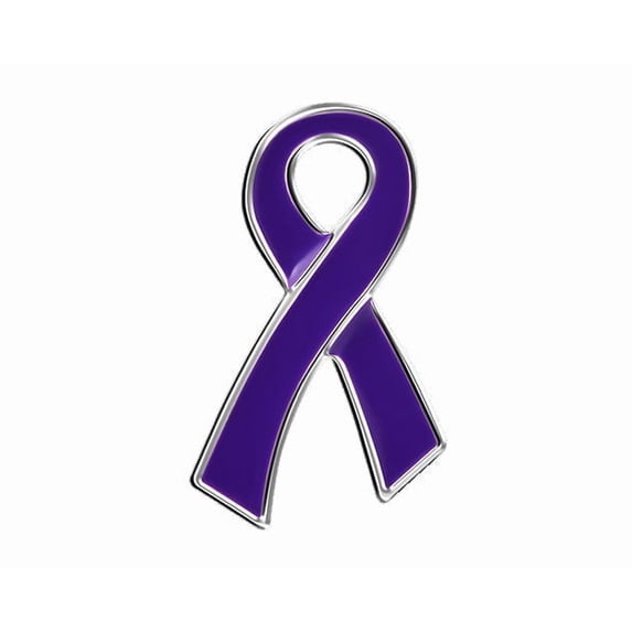 Large Flat Fibromyalgia Purple Ribbon Pins