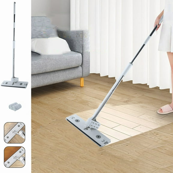 Large Flat Lazy Mop with 360° Swivel Head,Wet and Dry Household Cleaning Mop with Hands-Free Water Squeeze and Reusable Pads,Efficient Floor Cleaning for Kitchen Office Hardwood Tile and Home-A
