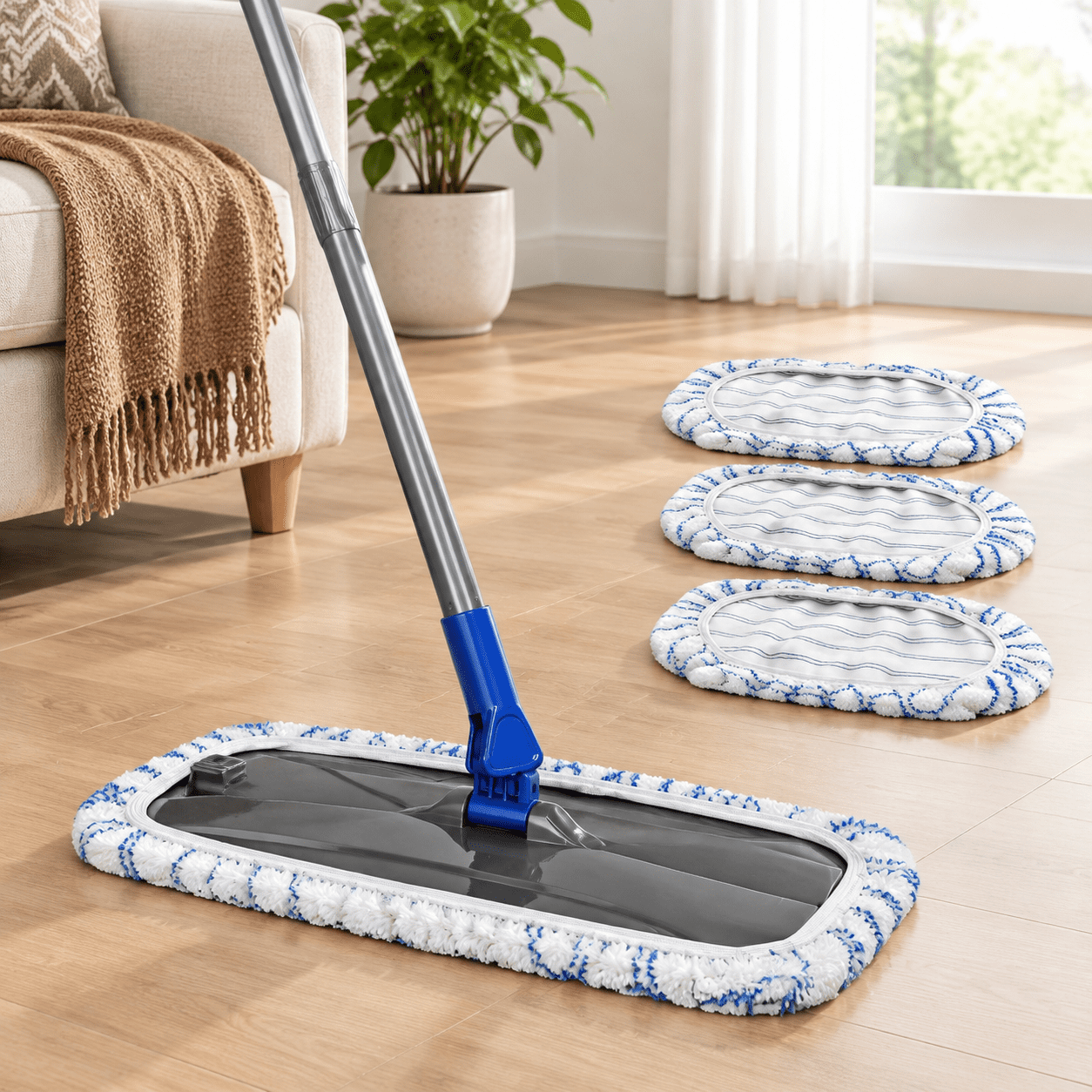 Meat Mop Large Flat Mop, Blue Extra Large, 17.40 x 9.29 x 3.66 Inches, 40.18 ...