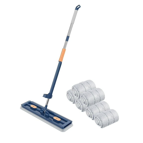 Large Flat Mop,Large New/Style Flat Mop 360° Rotating Magices Wringing Flat Mop Wall Cleaning Mop with Stainless Steel Long Handle for Floors Corner Window