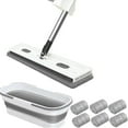 thumbnail image 1 of Large Flat Mop with 360 Rotation and 6 Microfiber Pads for Wet and Dry Cleaning of Tile and Hardwood, 1 of 7