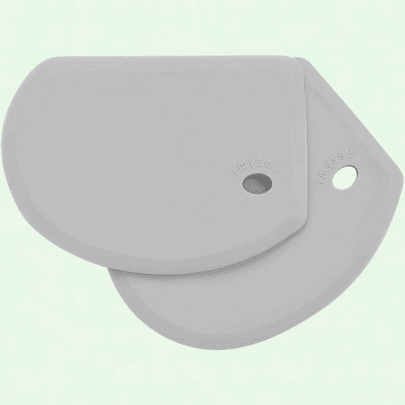 Large Flexible Silicone Dough Scraper Cutter, 2Pcs Grey - Multipurpose Scrapers for Baking Bread Sourdough Cake Pizza