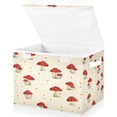 thumbnail image 1 of Large Fliplid Foldable Storage Bin Boxes Cubes Baskets with 2 Handles for Clothes Books 16.5x12.6x11.8 Inch Cute Mushroom Pattern with Daisies, 1 of 7