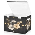 thumbnail image 1 of Large Fliplid Foldable Storage Bin Boxes Cubes Baskets with 2 Handles for Clothes Books 16.5x12.6x11.8 Inch Moon Phases with Flowers and Stars, 1 of 7
