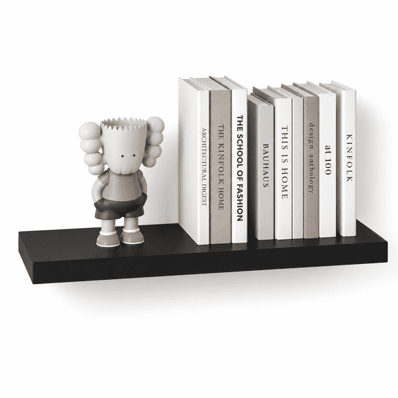 Large Floating Shelves For Wall 24" W X 12" D 1.2" H Deep 1 Pack Shstorspace Mount Living Room Kitchen Bathroom Black