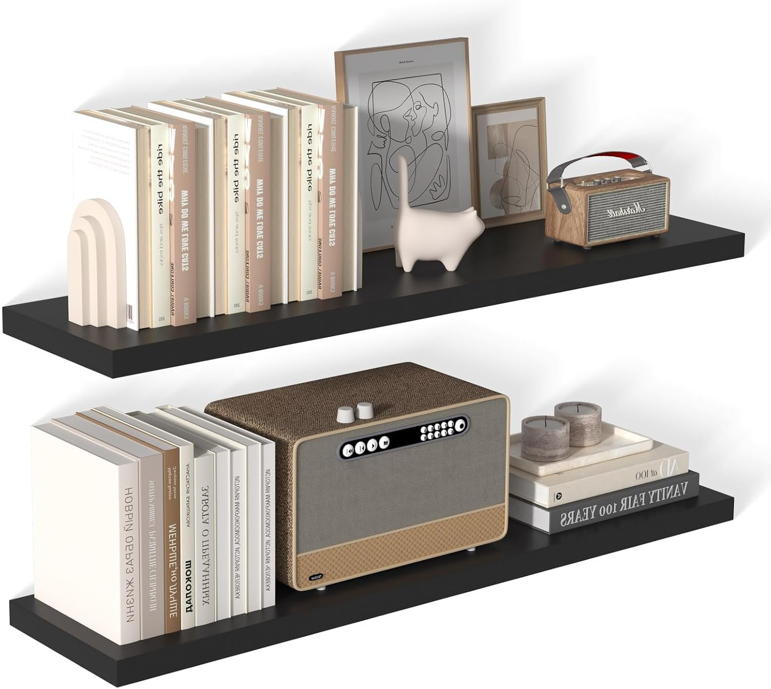 Large Floating Shelves for Wall 2 Pack Deep Floating Shelves No ...