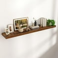thumbnail image 1 of Large Floating Shelves for Wall, 55"W x 10"D x 1.5"H, 1 Pack of Long Wall Mounted Shelves with Invisible Brackets for Living Room Bedroom Bathroom Kitchen Decor and Storage, Rustic Brown, 1 of 7