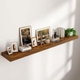 thumbnail image 1 of Large Floating Shelves for Wall, 72"W x 11.6"D x 2"H, 1 Pack of Long Wall Mounted Shelves with Invisible Brackets for Living Room Bedroom Bathroom Kitchen Decor and Storage, Rustic Brown, 1 of 14