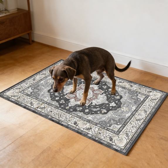 Large Floor Mat Washable Pet Pads for Dogs Cats, Waterproof Reusable Multi-Layer, Soft Breathable Non-Slip, Machine Washable, for Small to Large Dogs, Useuful Soft Area Rug, 20x32 Inch