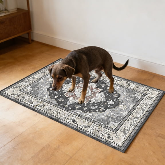 Large Floor Mat Washable Pet Pads for Dogs Cats, Waterproof Reusable Multi-Layer, Soft Breathable Non-Slip, Machine Washable, for Small to Large Dogs, Useuful Soft Area Rug, 20x32 Inch