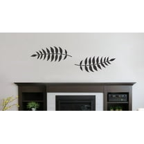 Large Floral Decals Decorative Leaf Art Wall Stickers Accent Home Decor set/2 Black