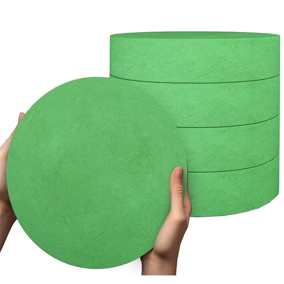 Large Floral Foam,Bexikou 7.87" 4 Pcs Green Round Wet & Dry Floral Foam Blocks Florist Plant Foam for Fresh and Artificial Flowers,Garden Decorations and Wedding Home Decor