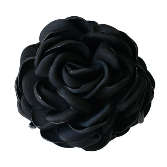 Large Floral Hair Claw Clips - Rose Flower Design, Jaw Barrettes Grips Clamps for Women & Girls - Elegant Twist-Up Fancy Accessories