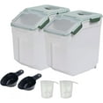 thumbnail image 1 of Large Flour Storage Container Bin 25lb, 2Pack Airtight Rice Storage Containers with Wheels Seal Locking Lid, BPA Free with Measuring Cup&Scoop for Flour, Rice, Grain(Green), 1 of 14