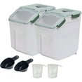 thumbnail image 1 of Large Flour Storage Container Bin 25lb, 2Pack Airtight Rice Storage Containers with Wheels Seal Locking Lid, BPA Free with Measuring Cup&Scoop for Flour, Rice, Grain(Green), 1 of 13