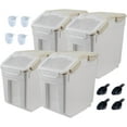 thumbnail image 1 of Large Flour Storage Container Bin 25lb, 4Pack Airtight Rice Storage Containers with Wheels Seal Locking Lid, BPA Free with Measuring Cup&Scoop for Flour, Rice, Grain(Gray), 1 of 13