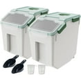 thumbnail image 1 of Large Flour Storage Container Bin 50lb, 2Pack Rice Storage Containers with Wheels Seal Locking Lid, Dry Food, Sugar, Baking Supplies, Rice Dispenser Set with Measuring Cup & Scoop - Green, 1 of 14