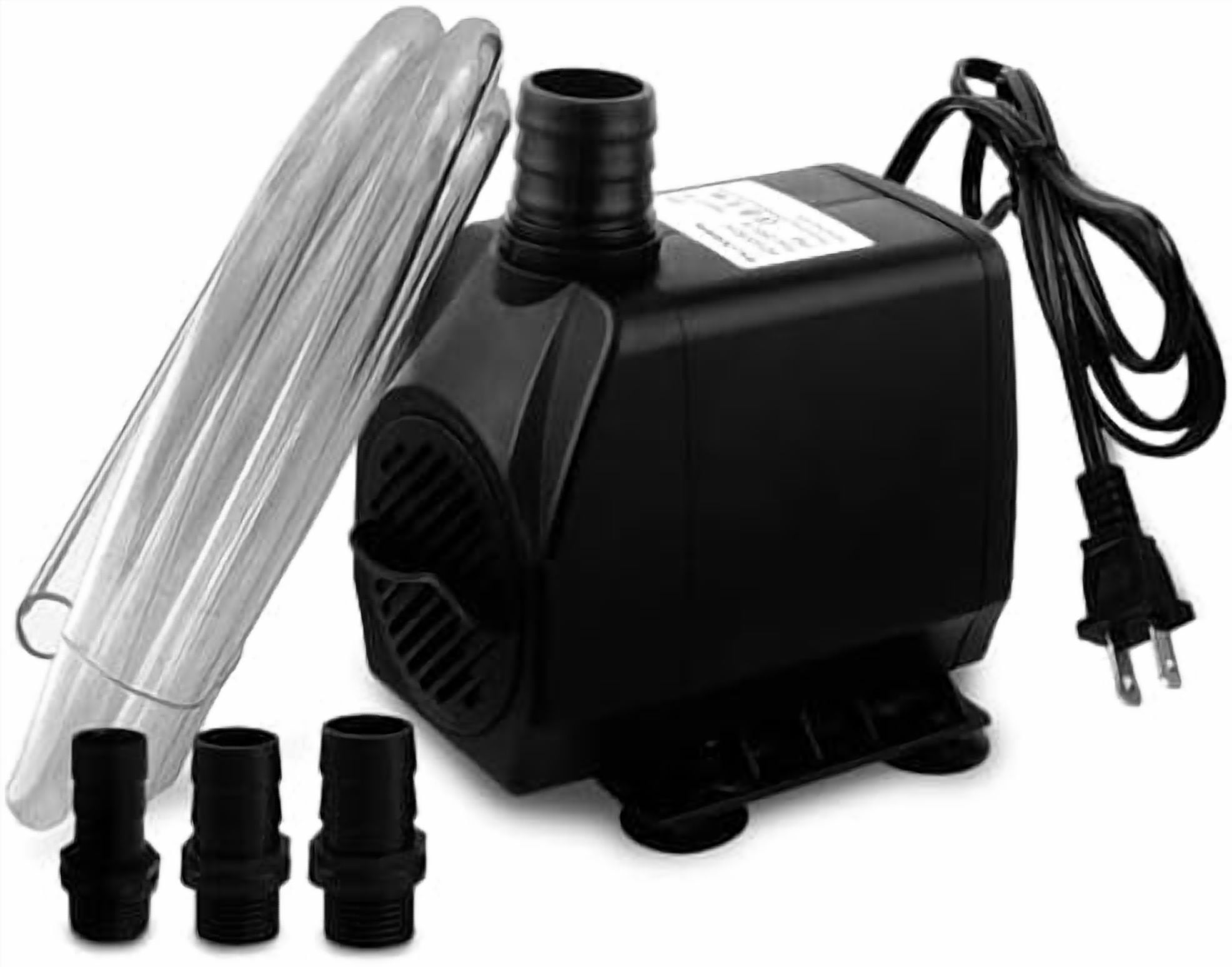 Large Flow: 800GPH（3000L/H）Submersible Pump with 6.5 ft Tubing, 45Watt Durable Fountain Water Pump With 4 Nozzles For Above 80 gallons Fish Tank or Pond