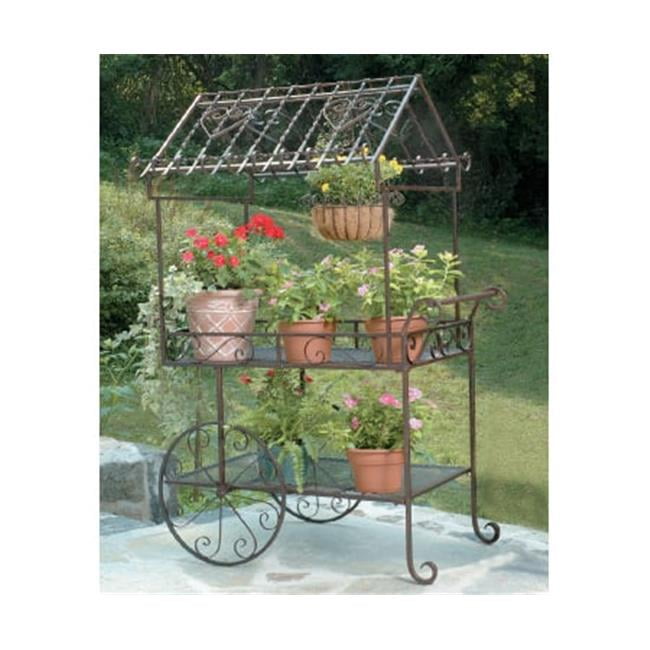 Deer Park 38" Steel Flower Cart with Natural Patina Finish