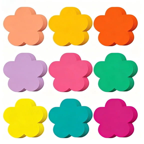 Large Flower Cutouts Paper Flowers 9 Color Die Cut Shapes Assorted for Craft Making (108 Pcs)