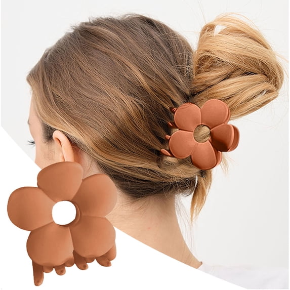 Large Flower Grip Clip Design Hair Clip Female Back of The Head Shark Clip Hair Clip Headdress Long Hair Girls Short Hair Effect Barrettes A