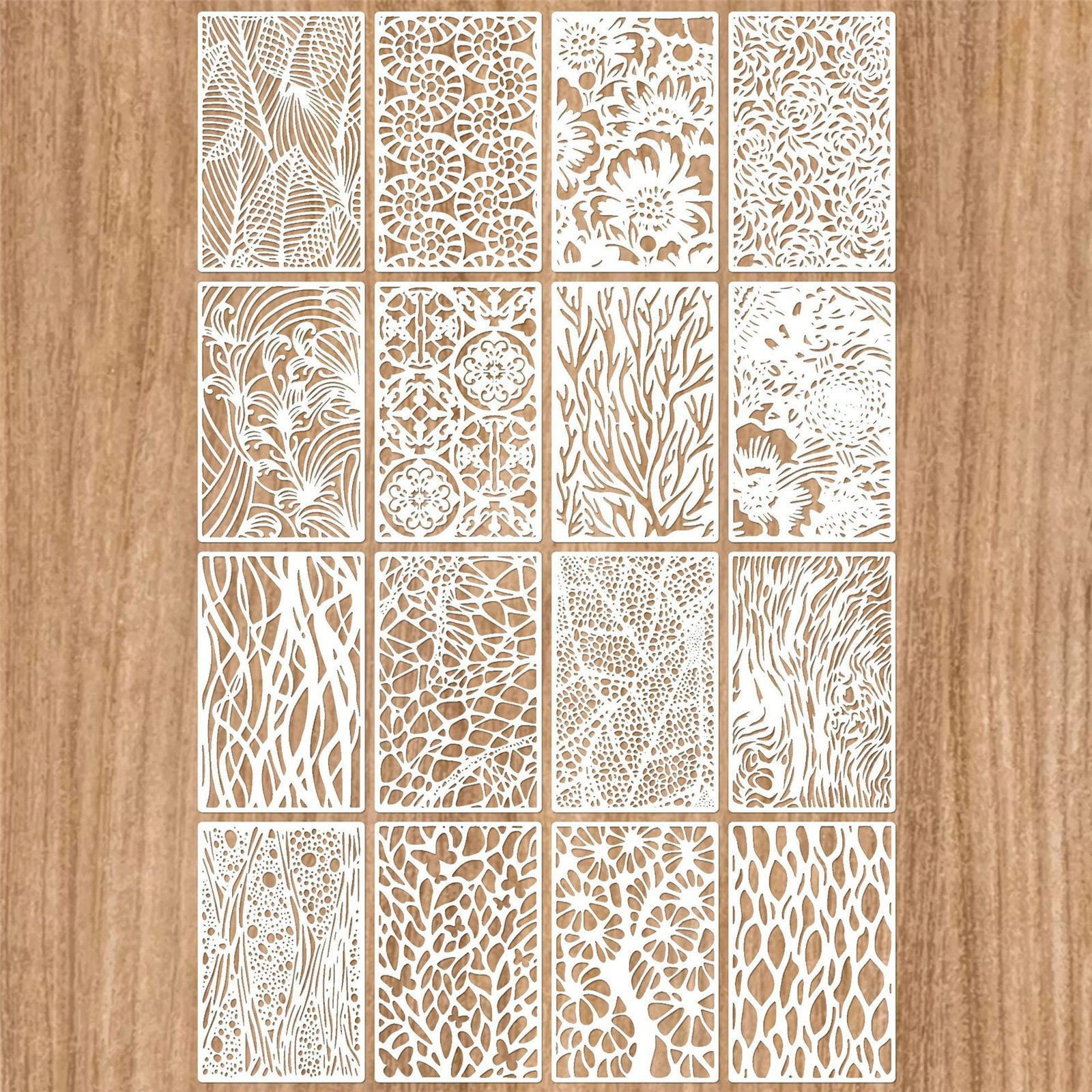 2-Pack Diamonds Pattern Wall Stencils - Large Modern Stencil For Painting Walls, Nursery, Furniture