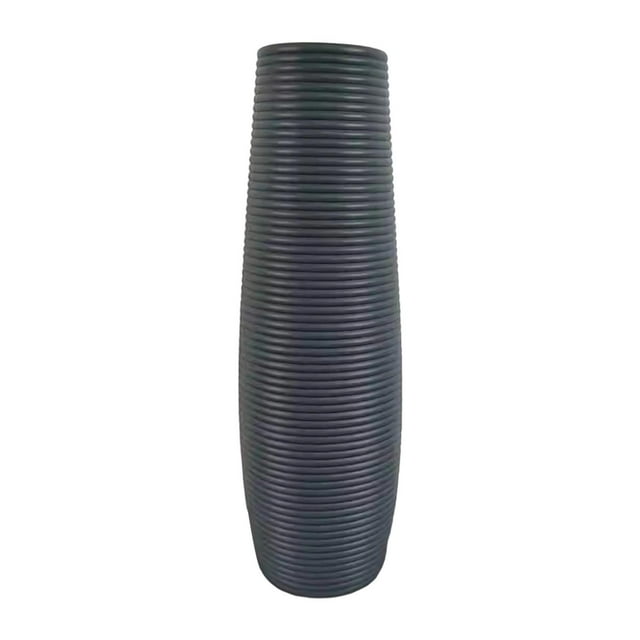 Large Flower Vase Tall Decorative Urn Gray Floor Pot Elegant Minimalist Design for Hotel Entryway Office Decor