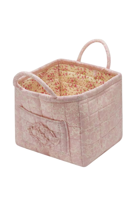 Large Flowers Floral Laundry Hamper, Boho Foldable Clothes Storage Basket with Handles, Large Capacity Decorative Organizer Bin for Bathroom Bedroom Laundry Room