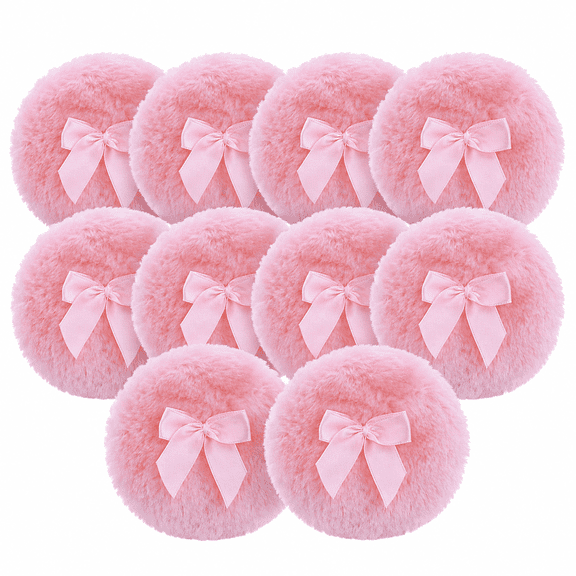Hzzsbu Large Fluffy Powder Puffs 2Pcs Set - Washable Body & Face Powder Applicator, Soft Round Makeup Tool for Liquid & Powder Foundation