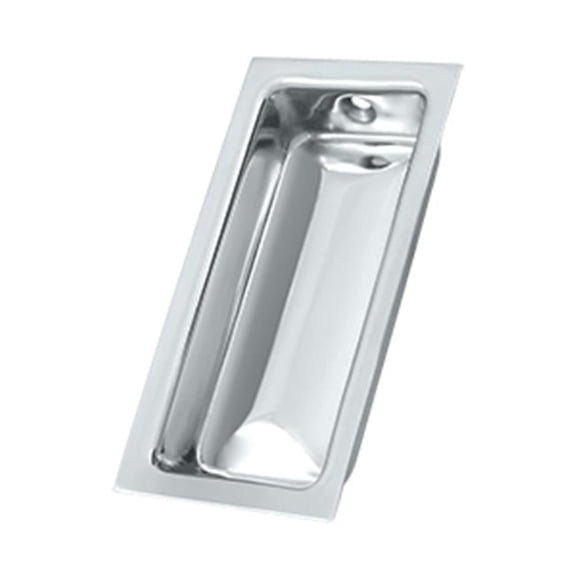 Large Flush Pull- Bright Chrome - Solid