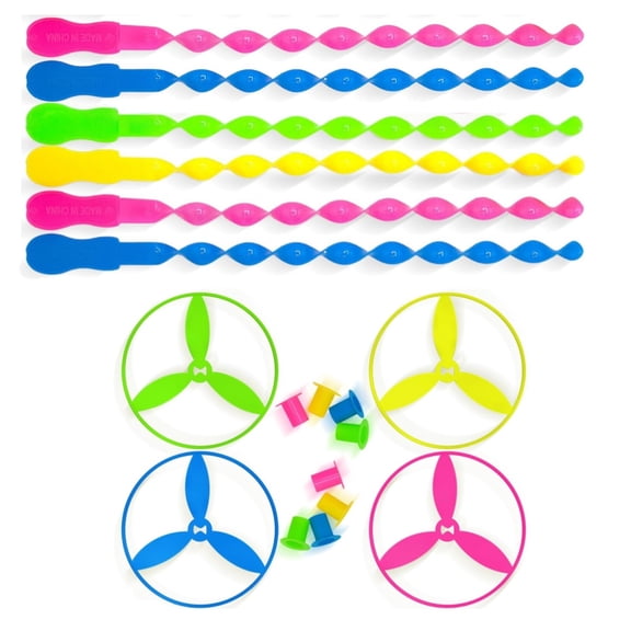 Large Flying Helicopter Propeller,50pack of Random Color Rotating Flying Saucers, Flywheel for Outdoor,Party
