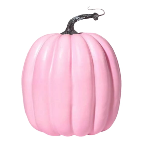 Large Foam Faux Pink Pumpkins, 6.49x5.31 Inch Artificial Plastic Harvest Pumpkins, Fall Autumn Thanksgiving Seasonal Holiday Ornaments for Tabletop and Porch DIY Decor Projects