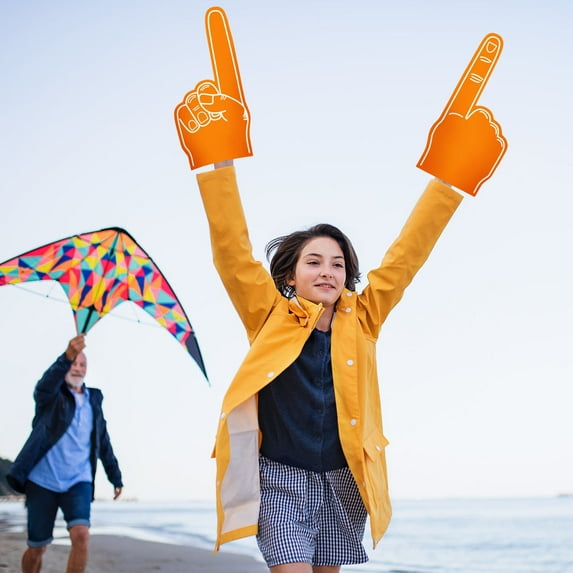 Large Foam Finger for Sports Fans, Multiple Colors with Durable Screen Printing, Comfortable EVA Material, Enhanced Grip, Perfect for Cheering at Sporting Events