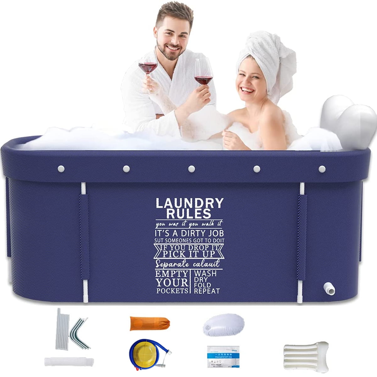 Large Foldable Bathtub Portable Soaking Bath Tub Ice Bathtub Hot Bathtub EcoFriendly Bathing